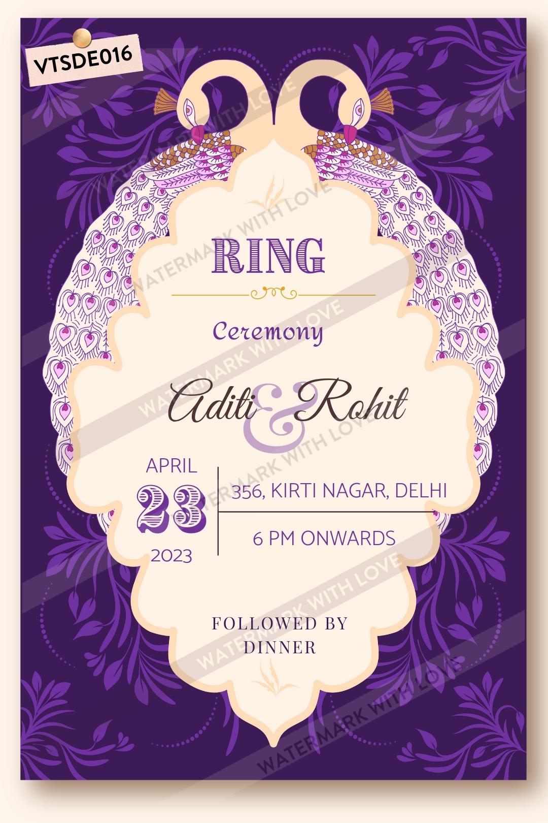 Ring Ceremony Invitation Projects :: Photos, videos, logos, illustrations  and branding :: Behance