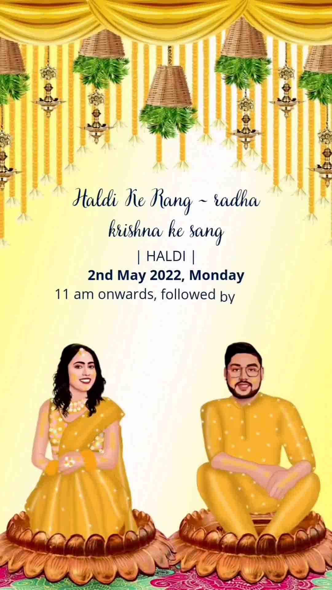 Haldi, Mehendi & Bhaat GIF Invites